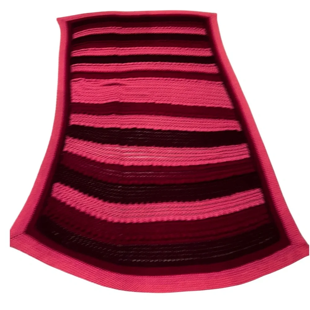 Vintage Handmade Crocheted Throw Afghan Pink Burgundy Bobble Blanket